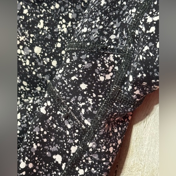 Lululemon Pace Rival Crop Marathon Leggings Mesh Black & White Speckle‎ - Picture 4 of 5